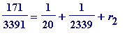 171/3391 = 1/20+1/2339+r[2]
