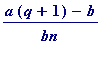 (a*(q+1)-b)/bn