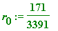 r[0] := 171/3391