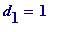 d[1] = 1