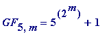 GF[5,m] = 5^(2^m)+1