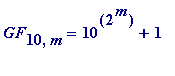 GF[10,m] = 10^(2^m)+1