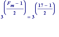3^((F[m]-1)/2) = 3^((17-1)/2)