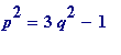 p^2 = 3*q^2-1