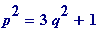 p^2 = 3*q^2+1