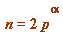 n = `+`(`*`(2, `*`(`^`(p, alpha))))
