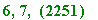 6, 7, ``(2251)