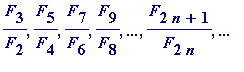 F[3]/F[2], F[5]/F[4], F[7]/F[6], F[9]/F[8], `...`, ...