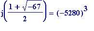 j((1+sqrt(-67))/2) = (-5280)^3