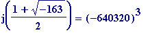 j((1+sqrt(-163))/2) = (-640320)^3