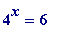 4^x = 6