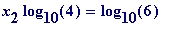x[2]*log[10](4) = log[10](6)