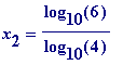 x[2] = log[10](6)/log[10](4)