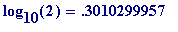 log[10](2) = .3010299957