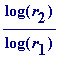 log(r[2])/log(r[1])