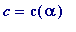 c = c(alpha)