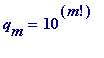 q[m] = 10^m!