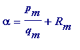 alpha = p[m]/q[m]+R[m]