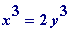x^3 = 2*y^3