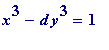 x^3-d*y^3 = 1