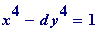 x^4-d*y^4 = 1
