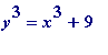 y^3 = x^3+9