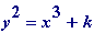 y^2 = x^3+k