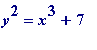 y^2 = x^3+7