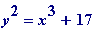 y^2 = x^3+17