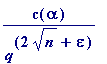 c(alpha)/(q^(2*sqrt(n)+epsilon))
