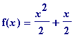 f(x) = x^2/2+x/2