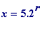 x = 5.2^r