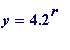 y = 4.2^r