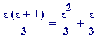 z*(z+1)/3 = z^2/3+z/3