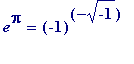 e^Pi = (-1)^(-sqrt(-1))