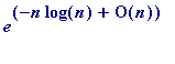 e^(-n*log(n)+O(n))