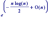 e^(-n*log(n)/2+O(n))