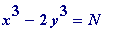 x^3-2*y^3 = N